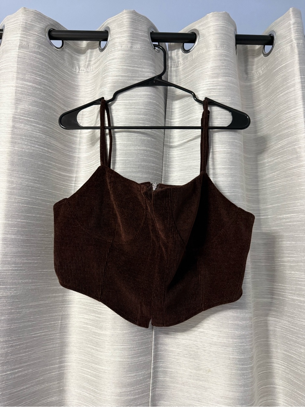 Brown Corduroy Cropped Cami Top